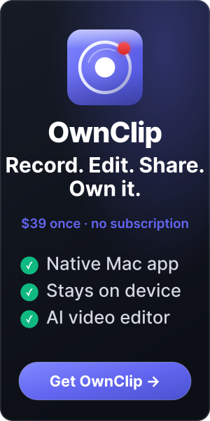 OwnClip affiliate banner, Half page, 300 × 600