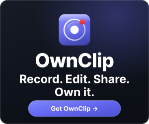 OwnClip affiliate banner, Medium rectangle, 300 × 250