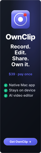 OwnClip affiliate banner, Skyscraper, 160 × 600