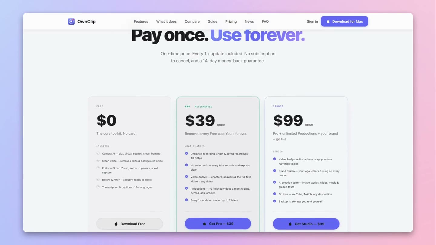 The same screen recording on a pale background with padding, rounded corners and a soft shadow
